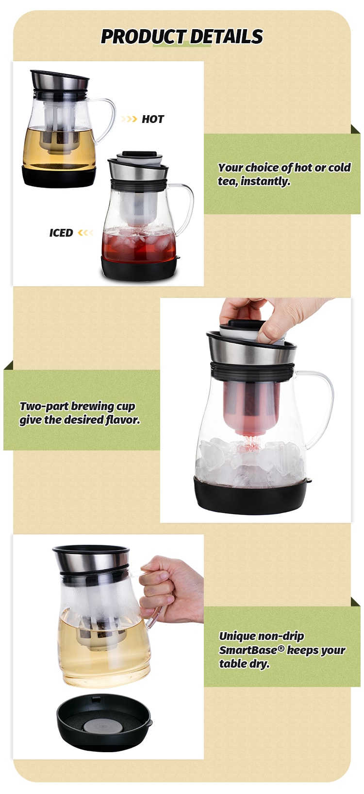 Hot and Iced Tea Maker Full-Function Design #6835a002