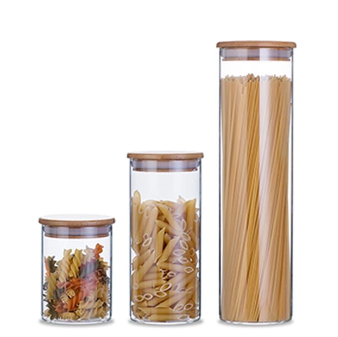 Glass Storage Jars with Bamboo Lid #99099001