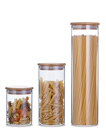 Glass Storage Jars with Bamboo Lid #99099001