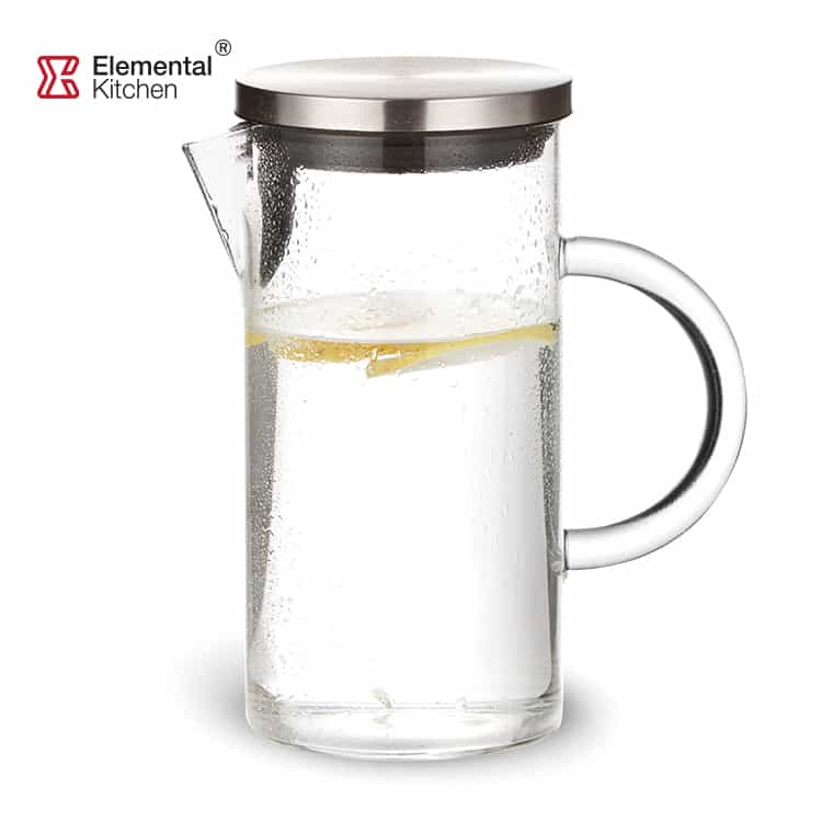 BOROSILICATE GLASS PITCHER STAINLESS STEEL LID #67612001