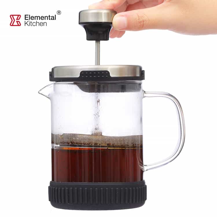 Glass French Press Coffee Maker –  Stainless Steel Lid #6919A004