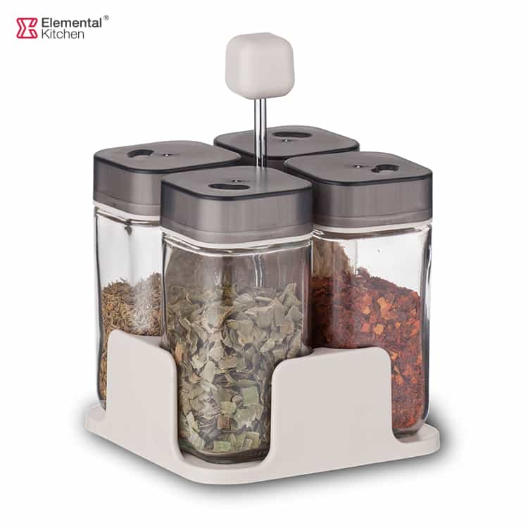Glass Salt and Pepper Containers with Rack #78752002