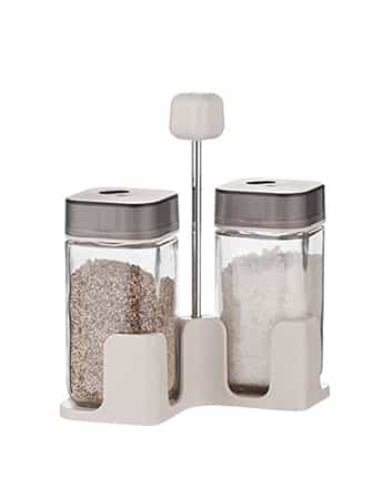 SALT PEPPER SHAKERS SET WITH RACK-THREE CHOICE SPICE BOTTLE #78752001