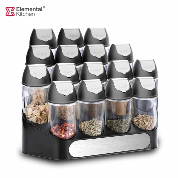 Kitchen Spice Storage with Rack- 17pcs Two Choice Casual Shape #78802004