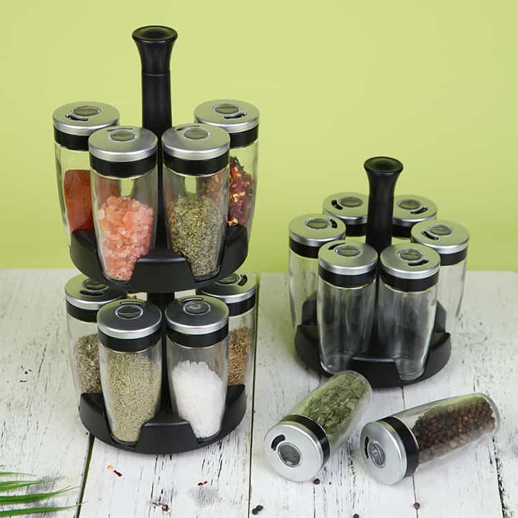 Glass Spice Containers Set – Magnifying Lid #79180003