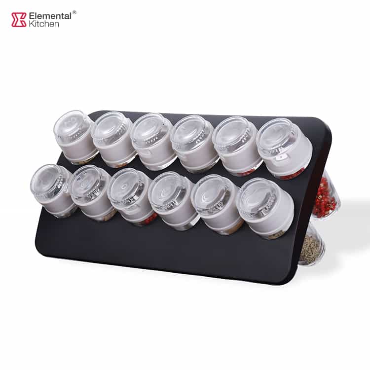 Glass Spice Jar with Rack – 13pcs Magnifying Lid #79232003