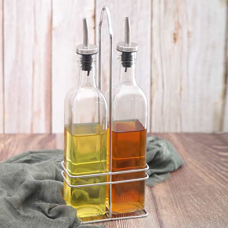 Glass Oil Vinegar Dispenser Set Stainless Steel Spout #8815A004