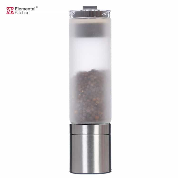 Glass Salt & Pepper Mill with Attachable salt dispenser #8910A002