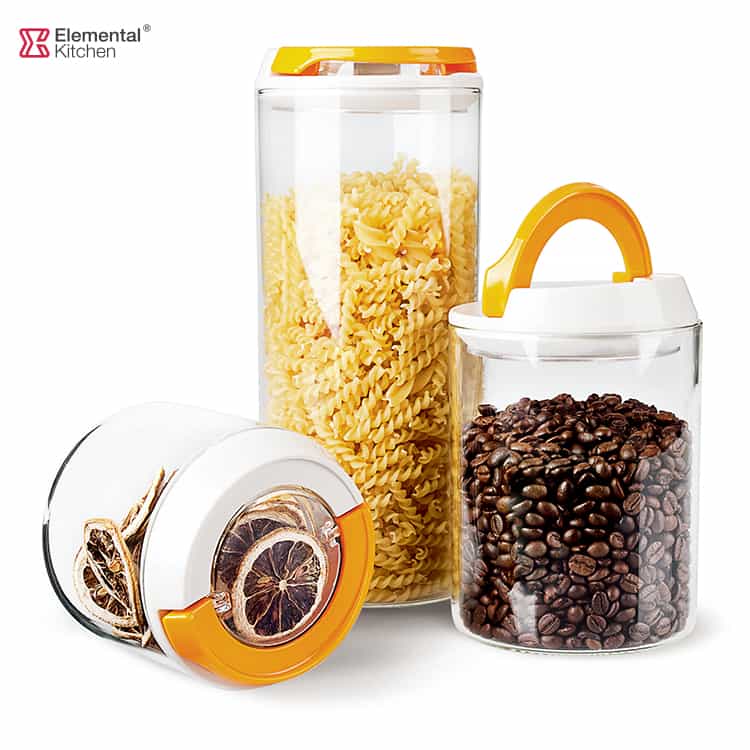GLASS STORAGE JARS WITH LIFT HANDLE AND AIRTIGHT LID #9479