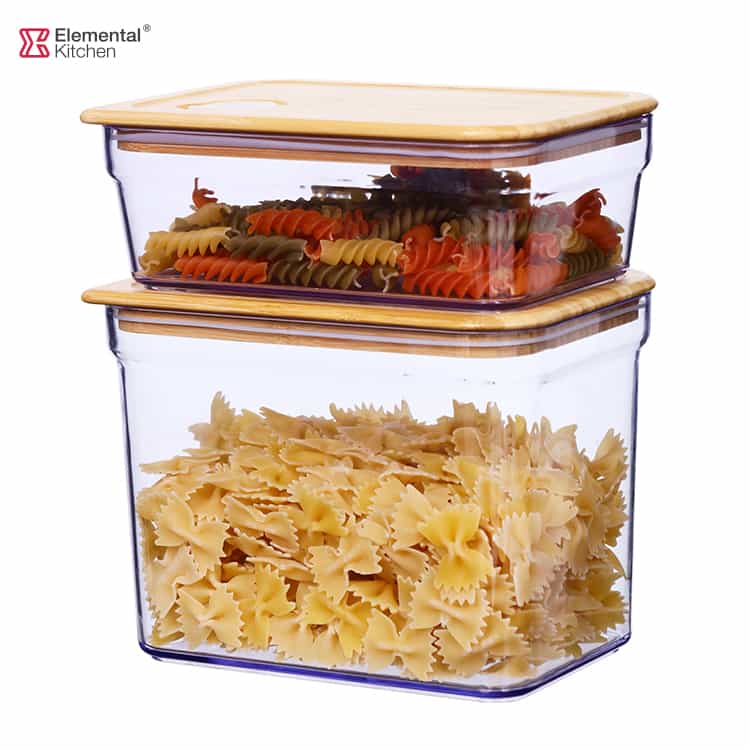 PLASTIC STORAGE CONTAIN BAMBOO LID #9732