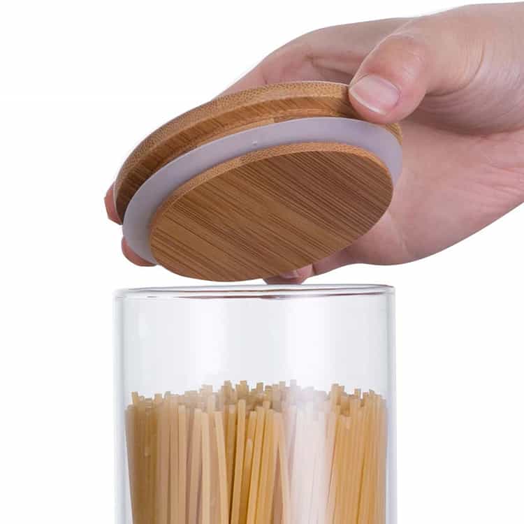 Glass Storage Jars with Elegant Bamboo Lid #9755000