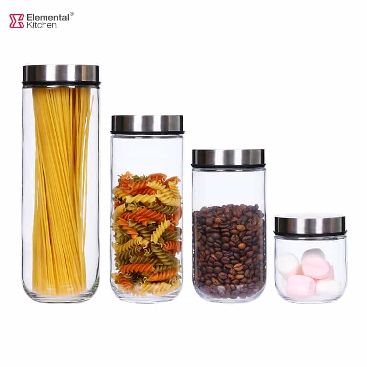 Glass Jars for Storage Stainless Steel Lid #9803A003