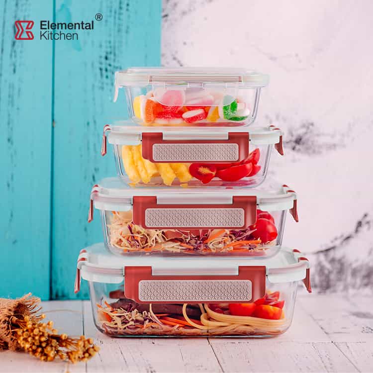 HEAVY DUTY GLASS FOOD CONTAINER FOR LUNCH THE BEST BASIC STORAGE #98947001