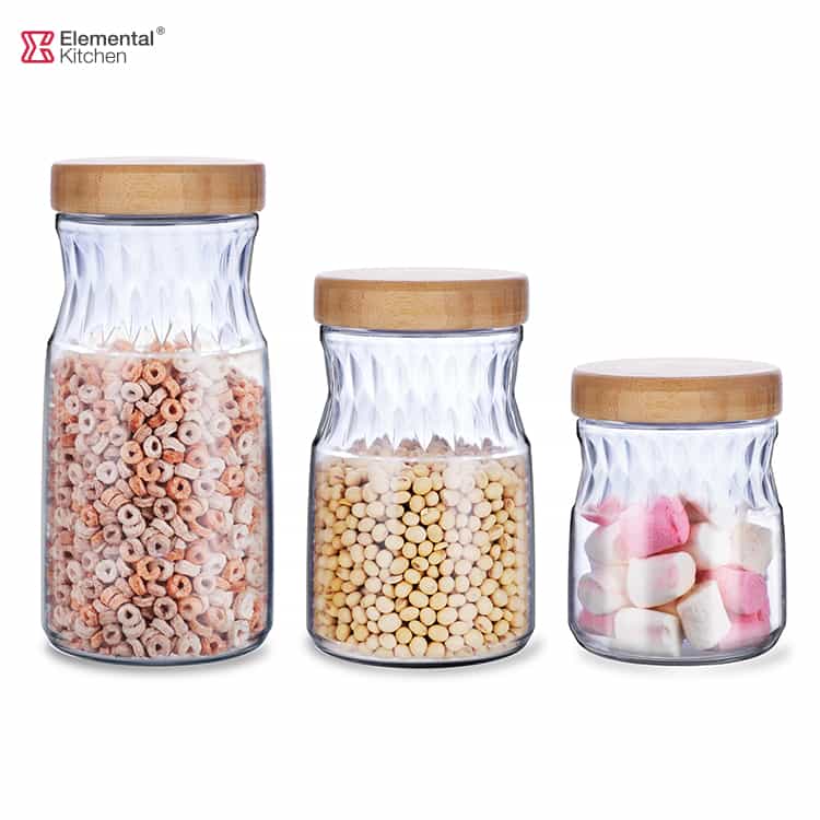 Glass Jar with Bamboo Lid Large Capacity #99039010