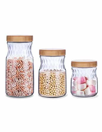 Glass Jar with Bamboo Lid Large Capacity #99039010