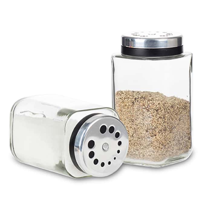 Glass Salt & Pepper Shakers Metal Lid #78912000
