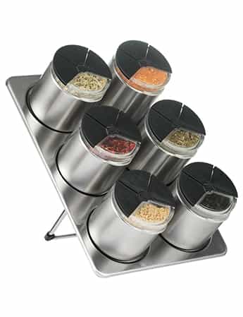 STAINLESS STEEL SPICE JAR WITH RACK MAGNETIC, THREE OPENINGS - 79312002