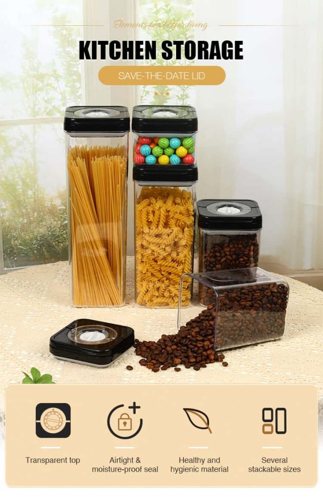 Tritan Plastic Food Storage Containers Square SaveTheDate Lid