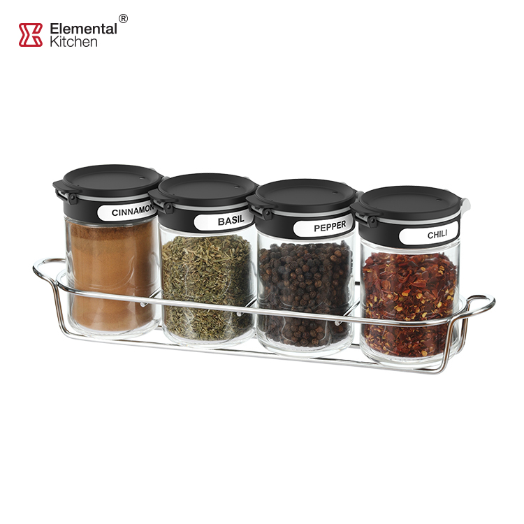 Dual Lid Round Spice Jar with Rack #79352005