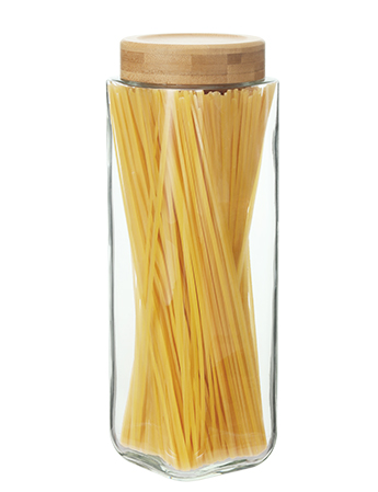Square Storage Jar Elegant Bamboo Lid #99279001