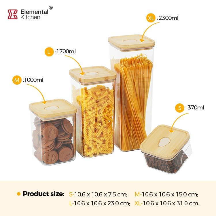 Tritan Storage Jars Plastic wiht Bamboo Lid #99289001