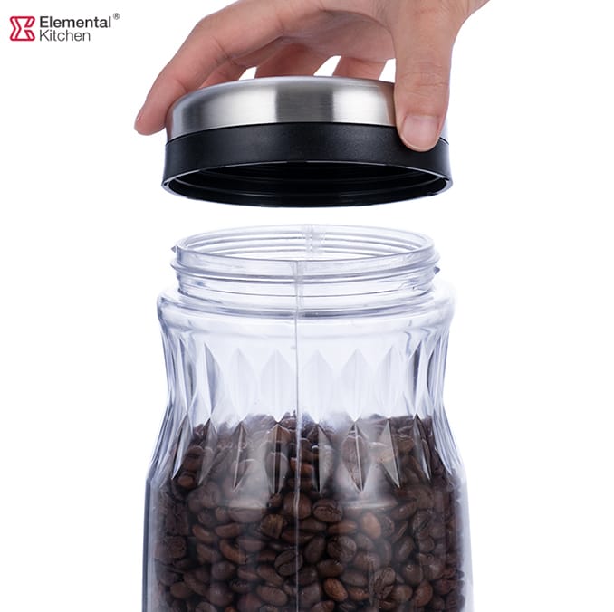 Glass Jar Storage Easy-grip with Stainless Steel Lid #9903A0011