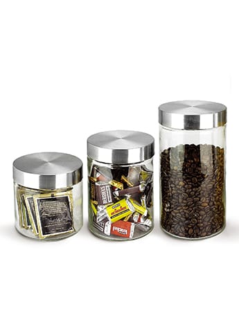 Glass Jar Storage Containers Stainless Steel Lid #9209002
